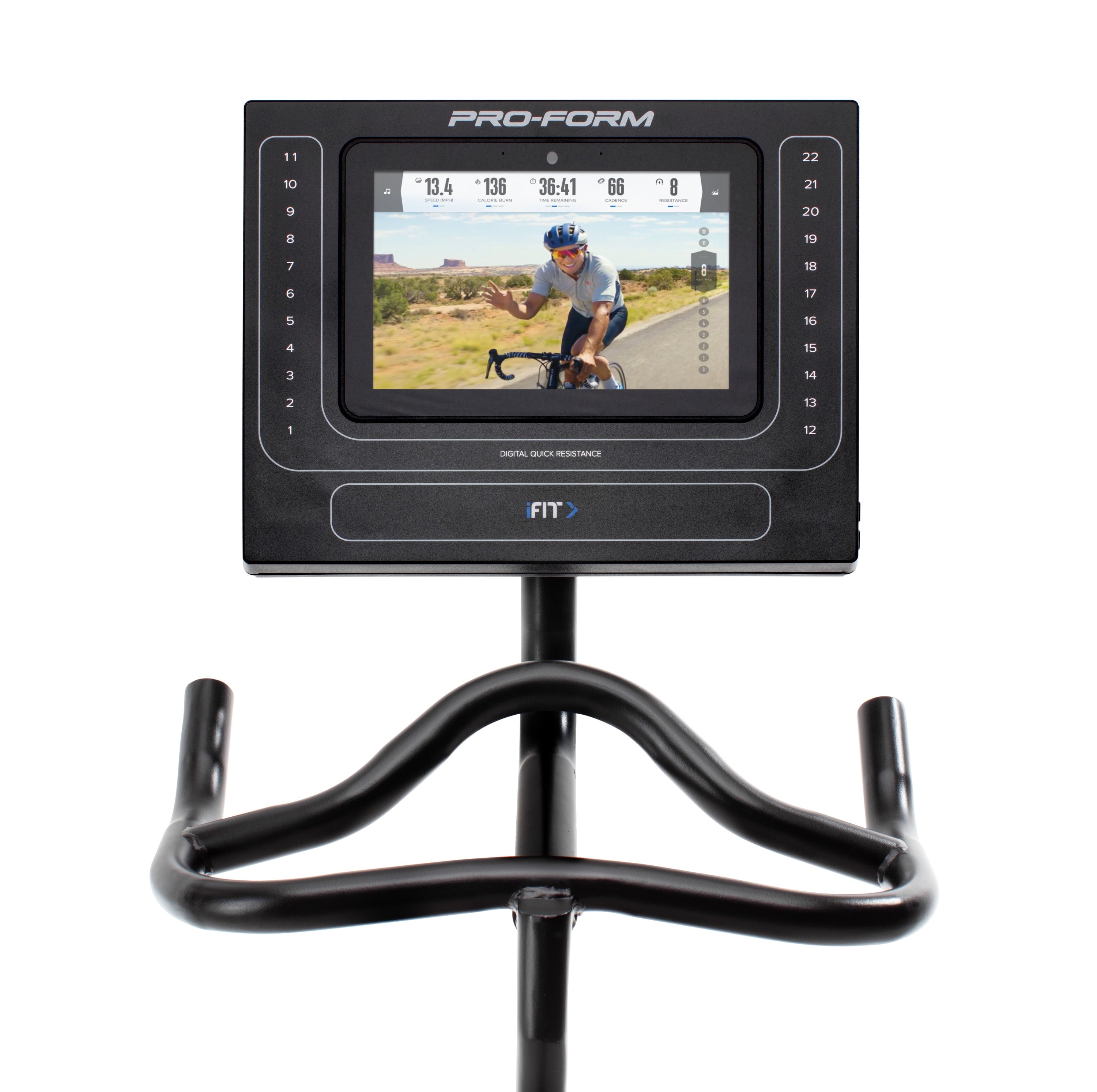 SMART Power 10.0 Exercise Bike with 10” HD Touchscreen and 30-Day Ifit Membership for Studio Classes & Global Workouts