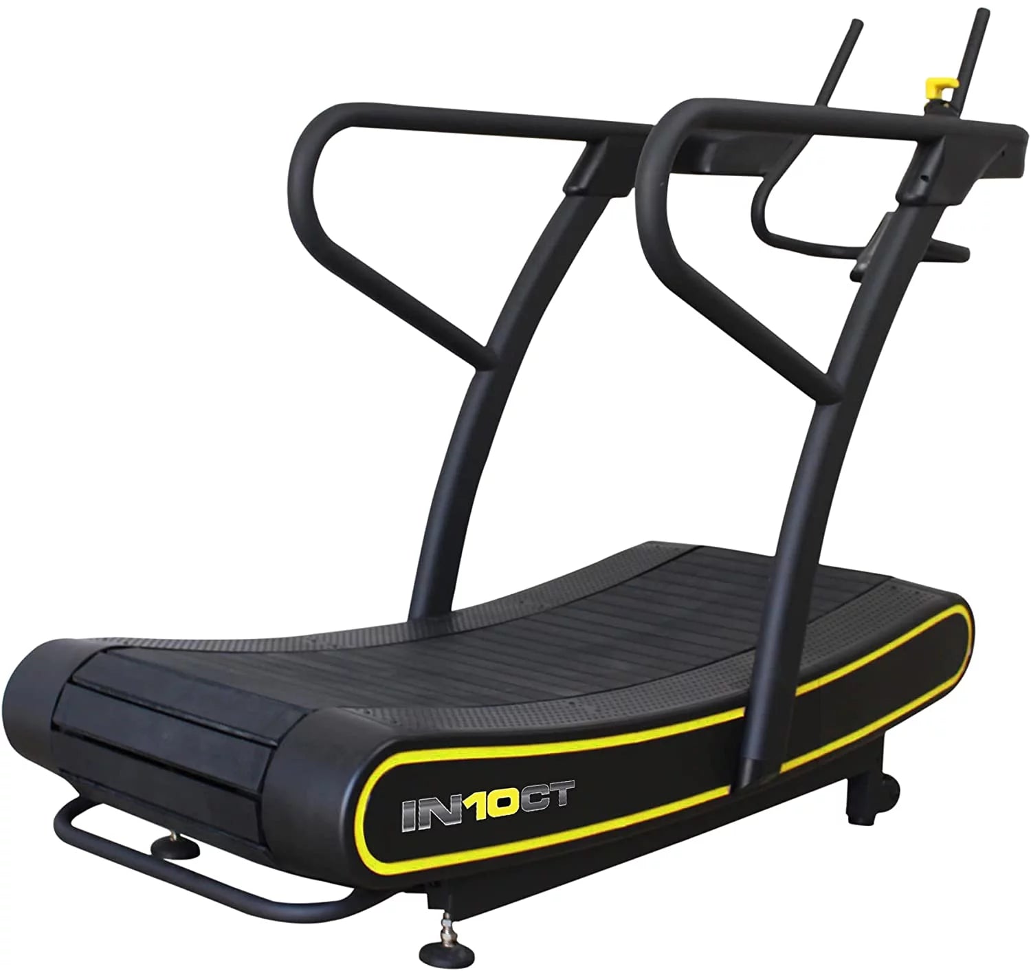 Manual Curved Exercise Treadmill, Black and Yellow, 400 Lb