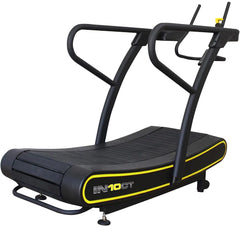 Manual Curved Exercise Treadmill, Black and Yellow, 400 Lb