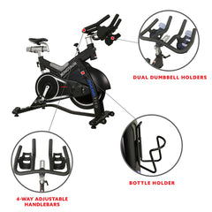 Minotaur Stationary Exercise Bike Magnetic High Weight Belt Drive