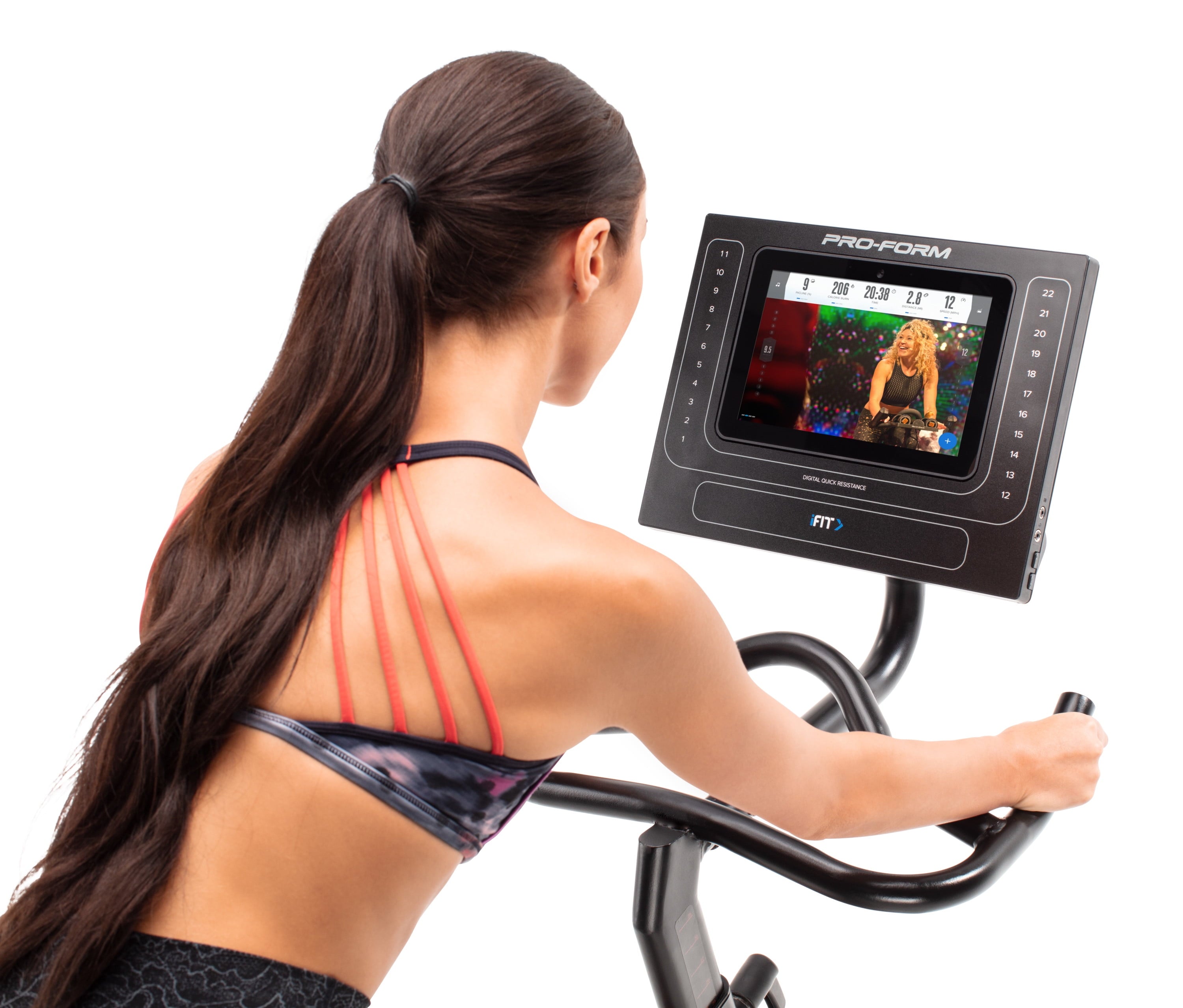 SMART Power 10.0 Exercise Bike with 10” HD Touchscreen and 30-Day Ifit Membership for Studio Classes & Global Workouts