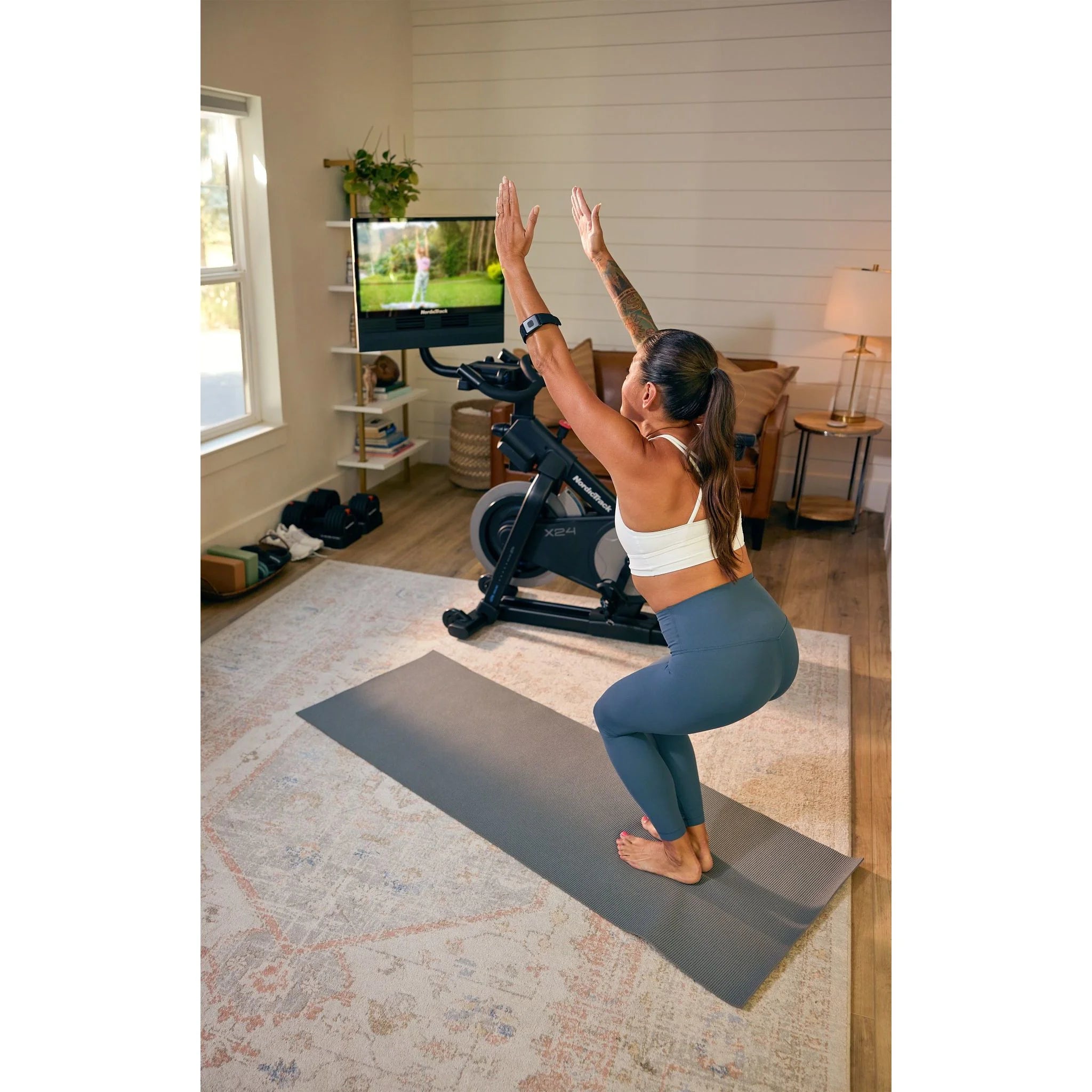 X24 Bike: Pivoting HD Touchscreen, Auto Resistance & Incline, Silent Magnetic Resistance™, Autobreeze™ Fan, 2-Sided Pedals & Ifit Membership for Interactive Workouts