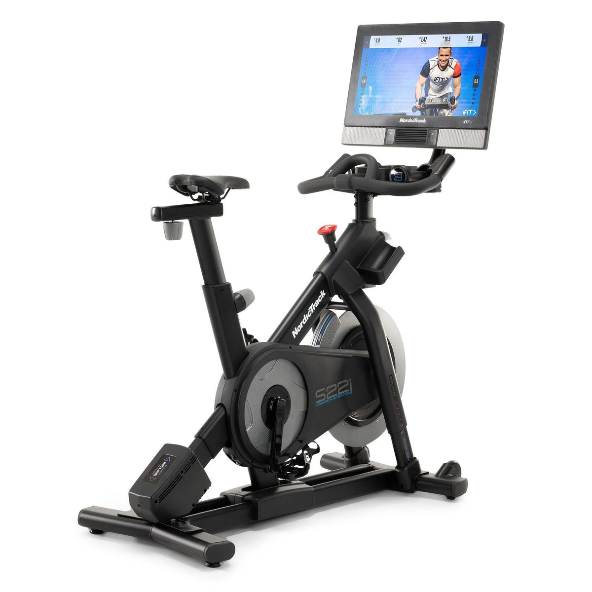 Commercial Series S22I; Ifit-Enabled Indoor Exercise Bike with 22” Pivoting Touchscreen and Incline/Decline Functionality