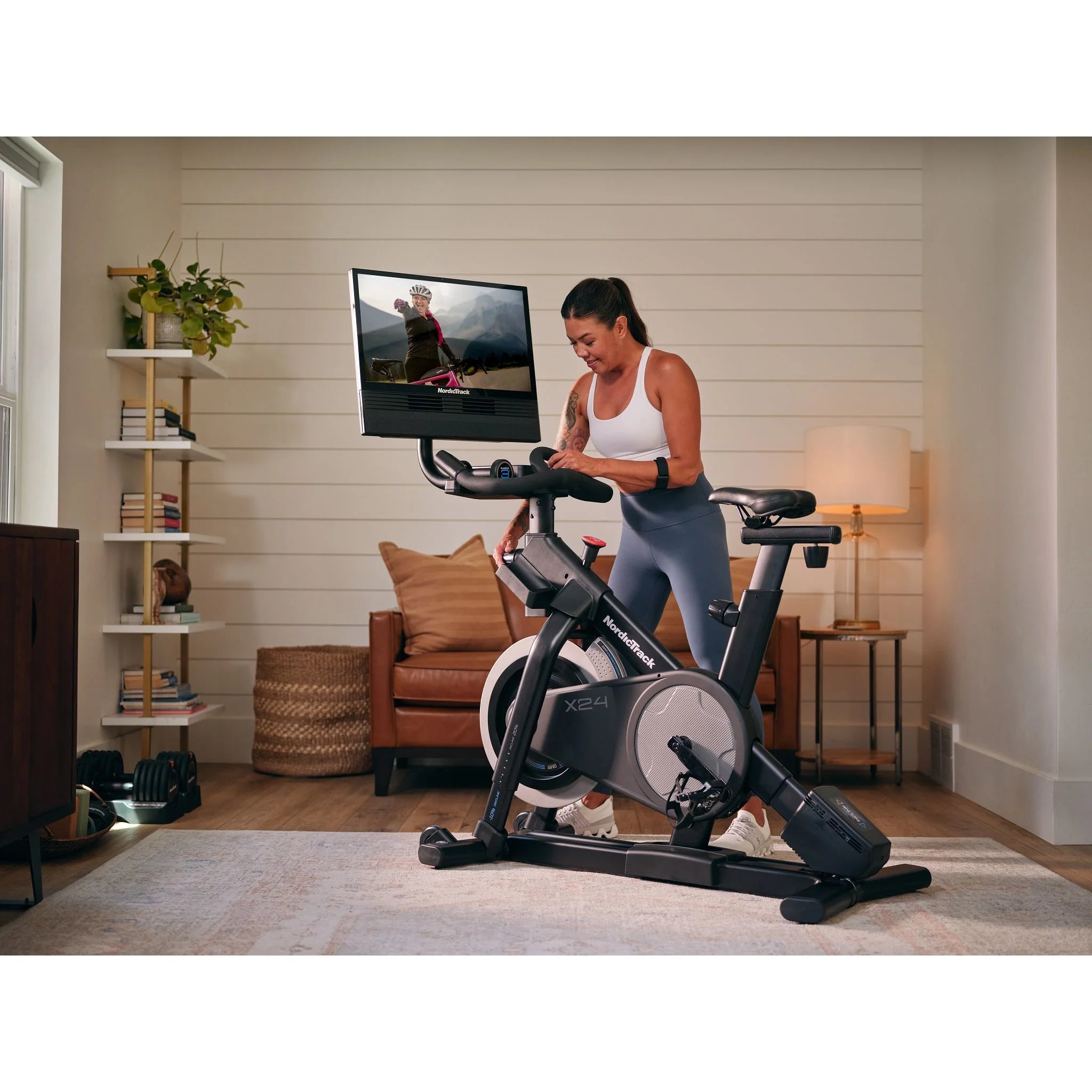 X24 Bike: Pivoting HD Touchscreen, Auto Resistance & Incline, Silent Magnetic Resistance™, Autobreeze™ Fan, 2-Sided Pedals & Ifit Membership for Interactive Workouts