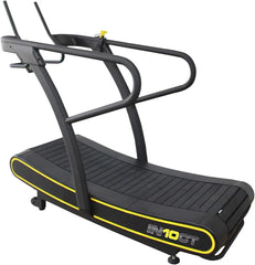 Manual Curved Exercise Treadmill, Black and Yellow, 400 Lb