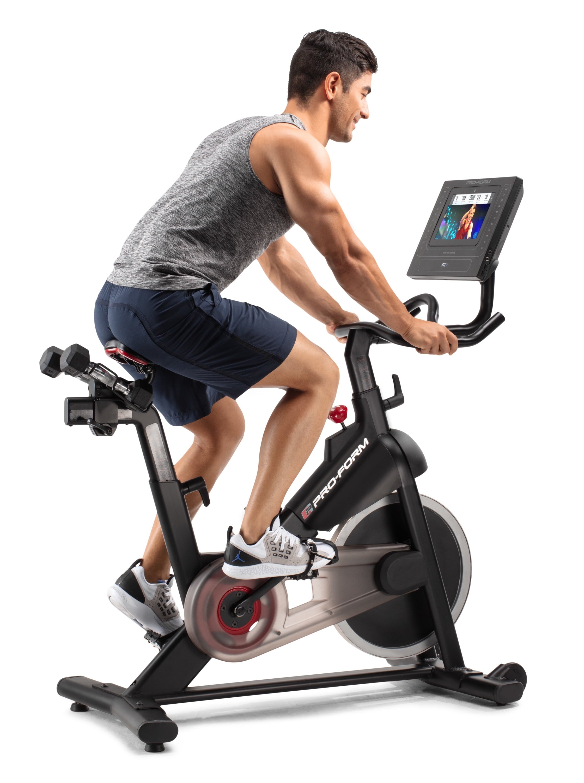 SMART Power 10.0 Exercise Bike with 10” HD Touchscreen and 30-Day Ifit Membership for Studio Classes & Global Workouts