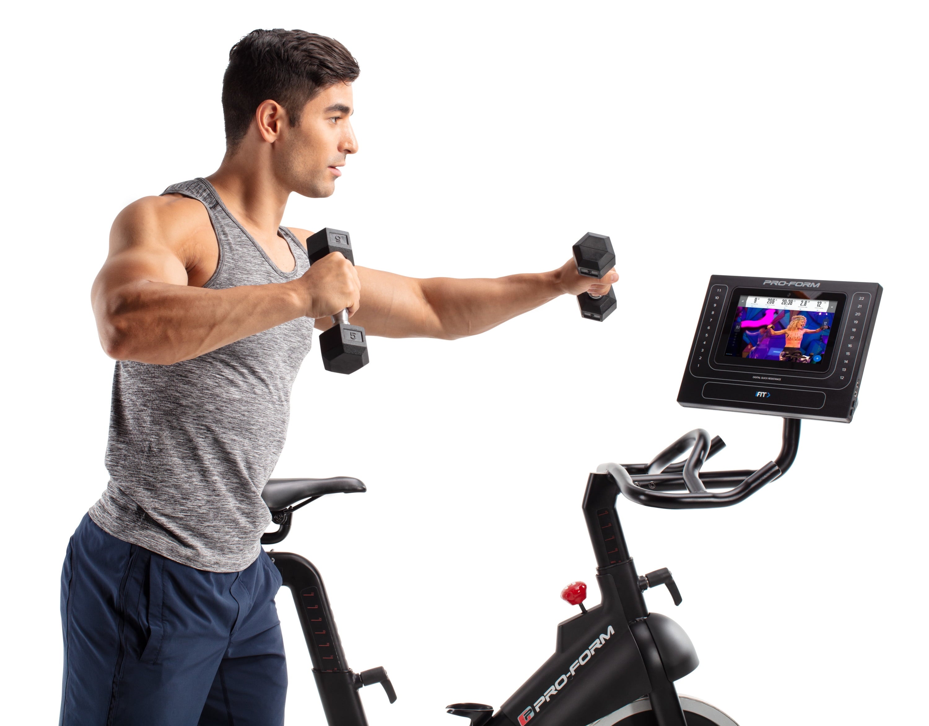 SMART Power 10.0 Exercise Bike with 10” HD Touchscreen and 30-Day Ifit Membership for Studio Classes & Global Workouts