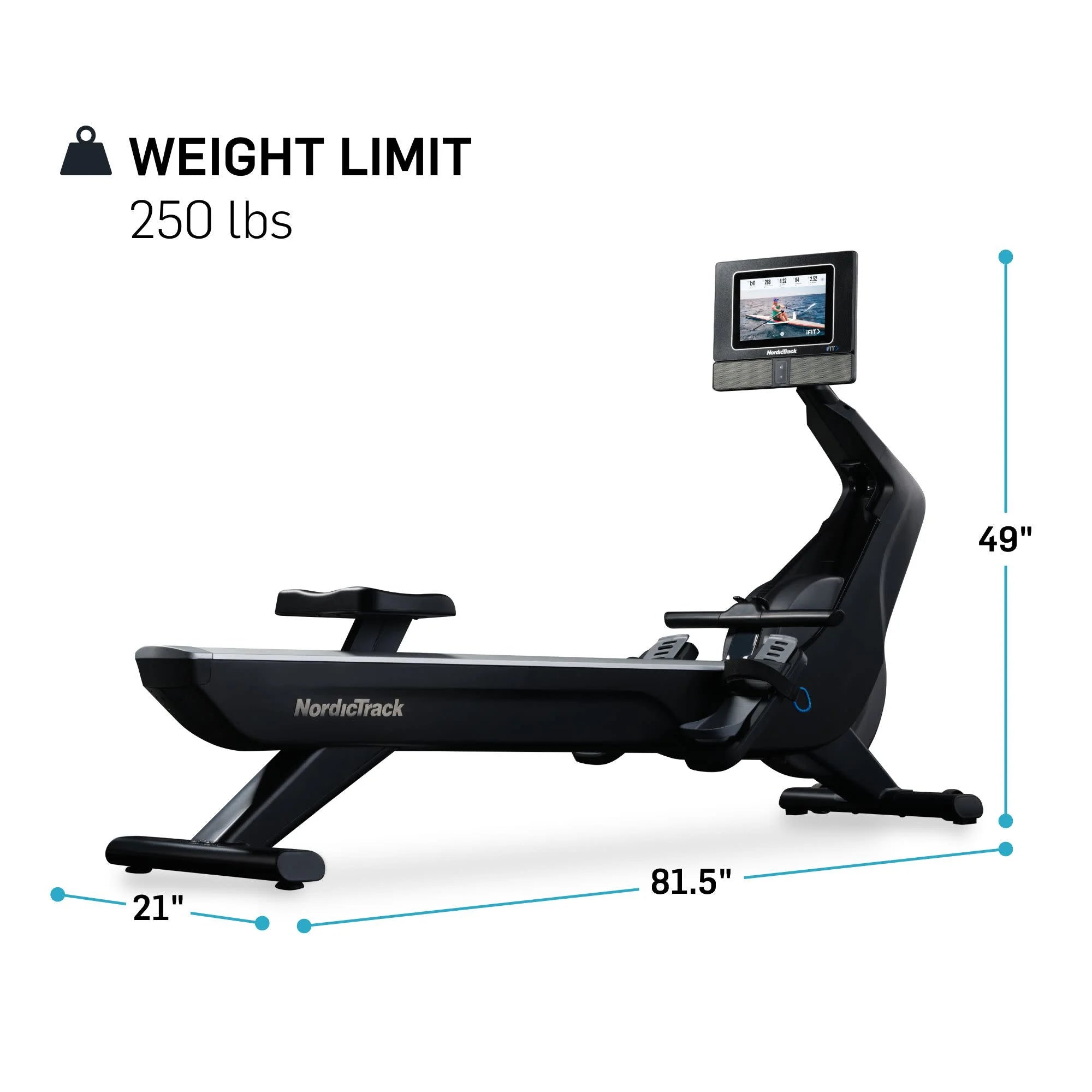 RW700; Ifit-Enabled Rower with 10” Pivoting Touchscreen